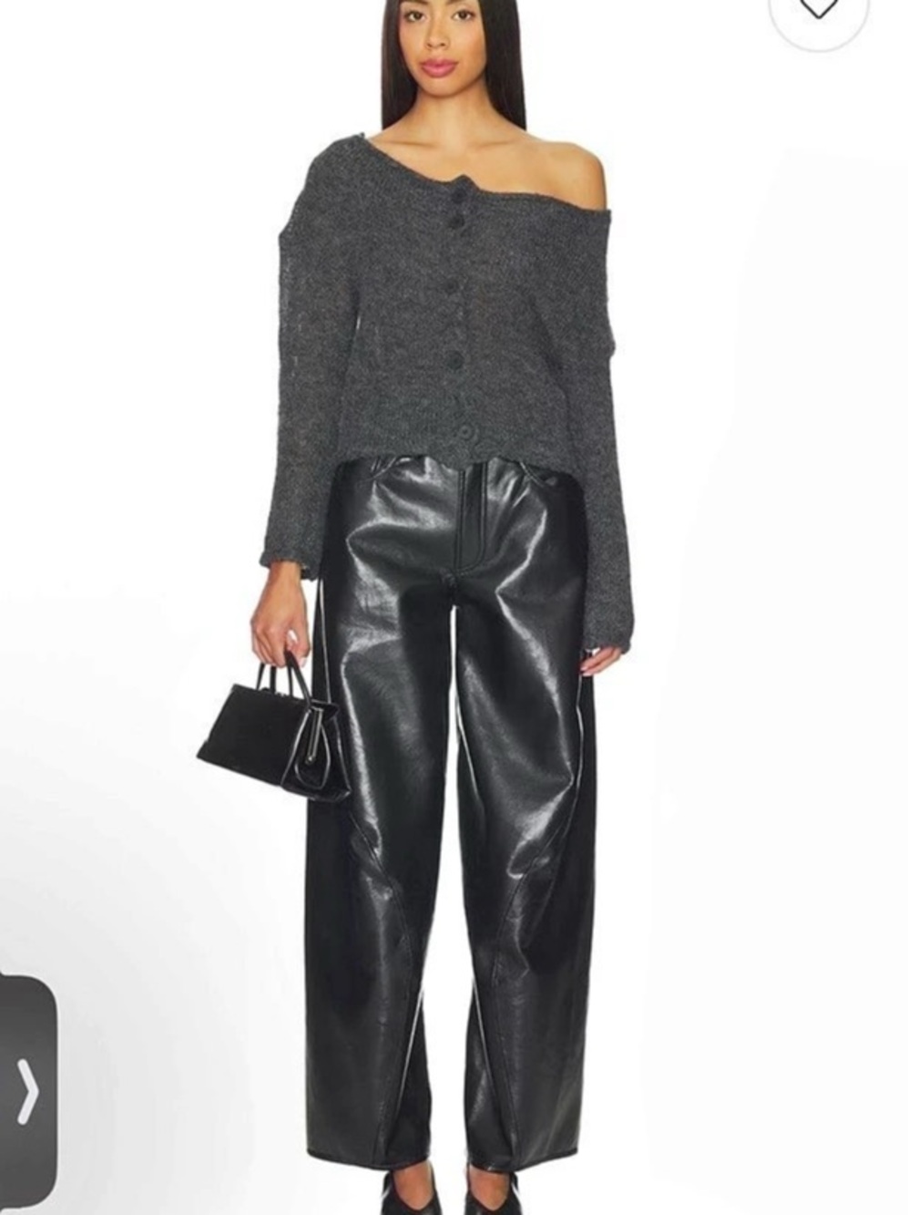AGOLDE Twist Leather Wide Leg Pants Waist 27 NWT